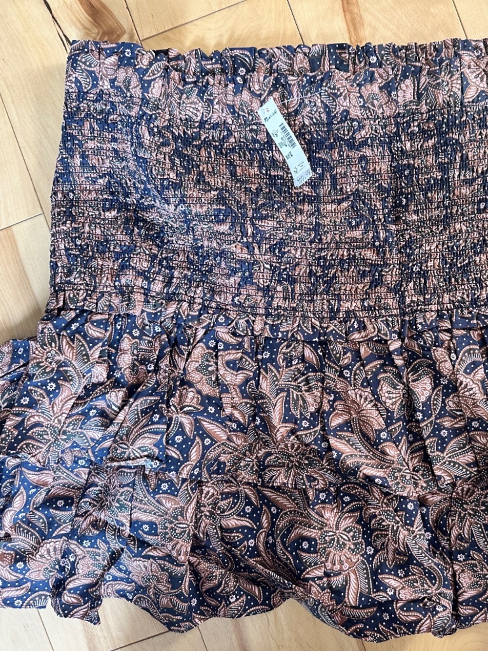 Madewell paisley skirt with smocked waist